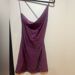 Purple Cowl Neck Dress